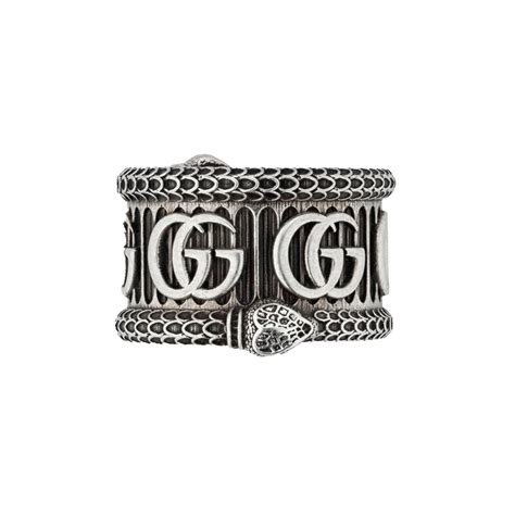 gucci snake and gg ring|Gucci interlocking ring silver.